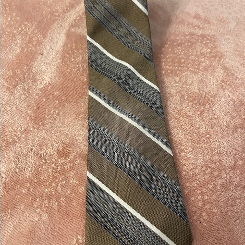 Sears Men's Tie in Brown and Gray Stripes